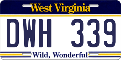 WV license plate DWH339