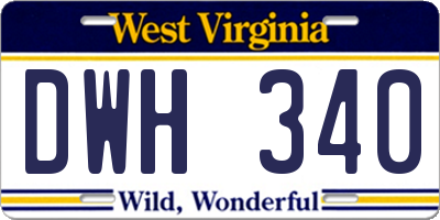 WV license plate DWH340