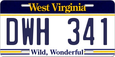 WV license plate DWH341