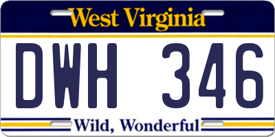 WV license plate DWH346