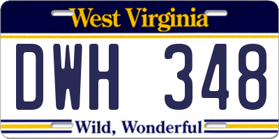 WV license plate DWH348