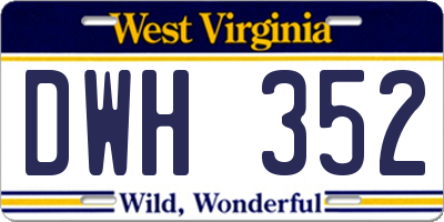 WV license plate DWH352
