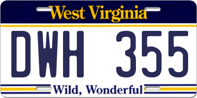 WV license plate DWH355