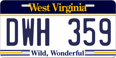 WV license plate DWH359