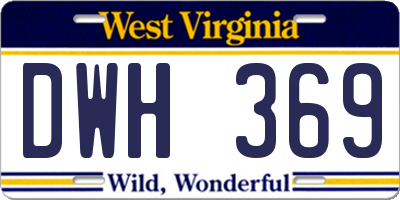WV license plate DWH369