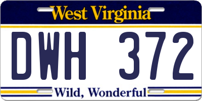 WV license plate DWH372