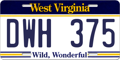 WV license plate DWH375