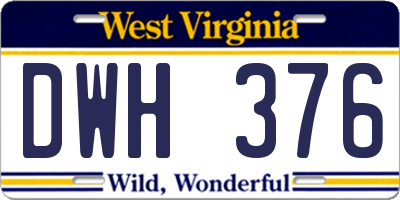 WV license plate DWH376