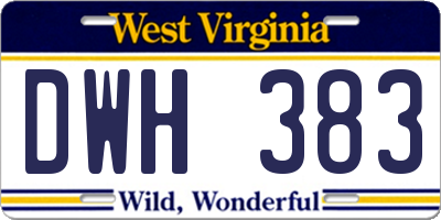 WV license plate DWH383