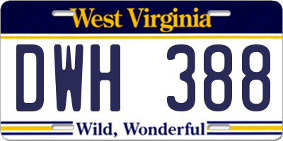 WV license plate DWH388