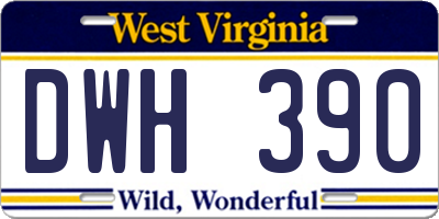 WV license plate DWH390