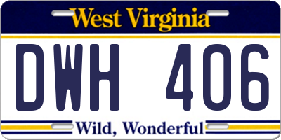 WV license plate DWH406