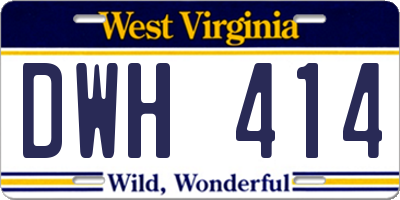 WV license plate DWH414
