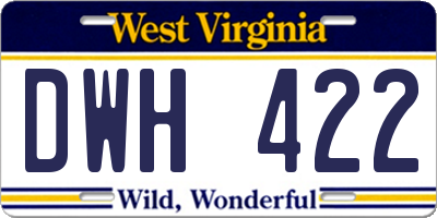 WV license plate DWH422
