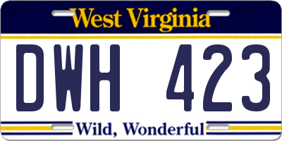 WV license plate DWH423