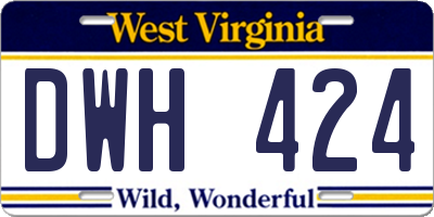 WV license plate DWH424