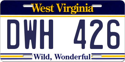 WV license plate DWH426