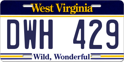 WV license plate DWH429