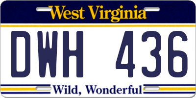WV license plate DWH436