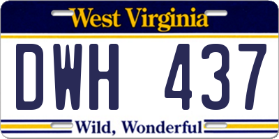 WV license plate DWH437