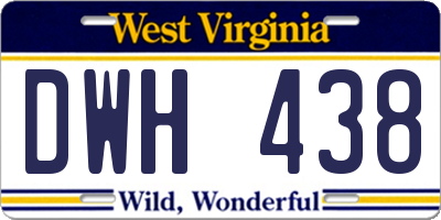 WV license plate DWH438