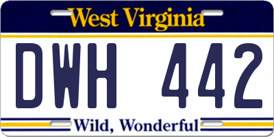 WV license plate DWH442