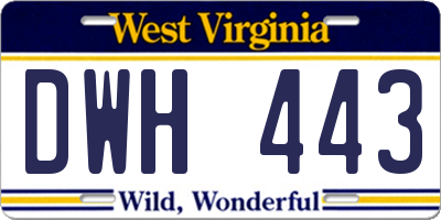 WV license plate DWH443