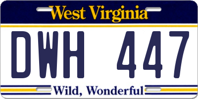 WV license plate DWH447