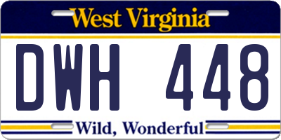 WV license plate DWH448