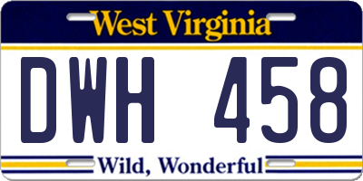 WV license plate DWH458