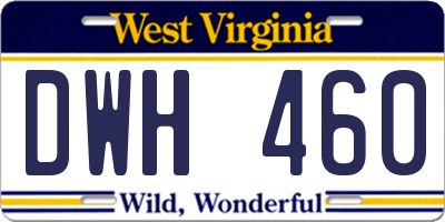 WV license plate DWH460