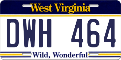 WV license plate DWH464
