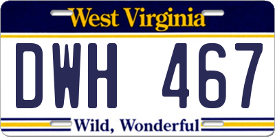 WV license plate DWH467