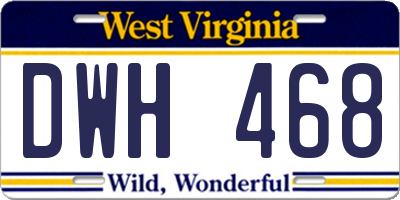 WV license plate DWH468