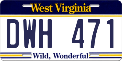 WV license plate DWH471