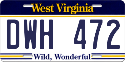WV license plate DWH472