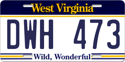 WV license plate DWH473