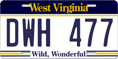 WV license plate DWH477