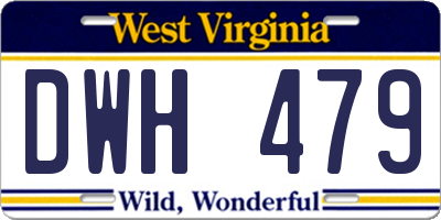WV license plate DWH479