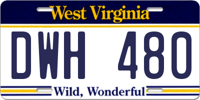 WV license plate DWH480