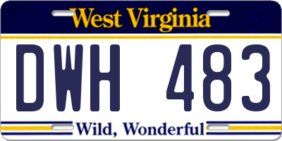 WV license plate DWH483