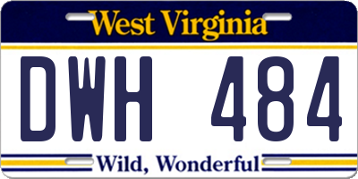 WV license plate DWH484
