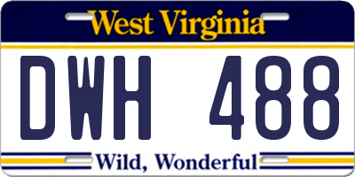 WV license plate DWH488