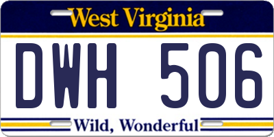 WV license plate DWH506