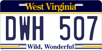 WV license plate DWH507