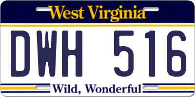 WV license plate DWH516