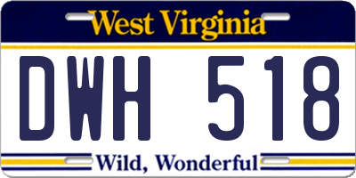 WV license plate DWH518