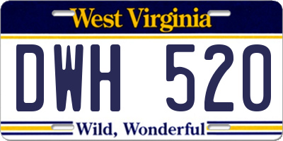 WV license plate DWH520