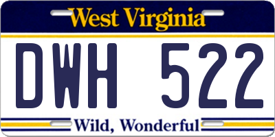 WV license plate DWH522