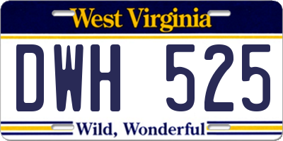 WV license plate DWH525